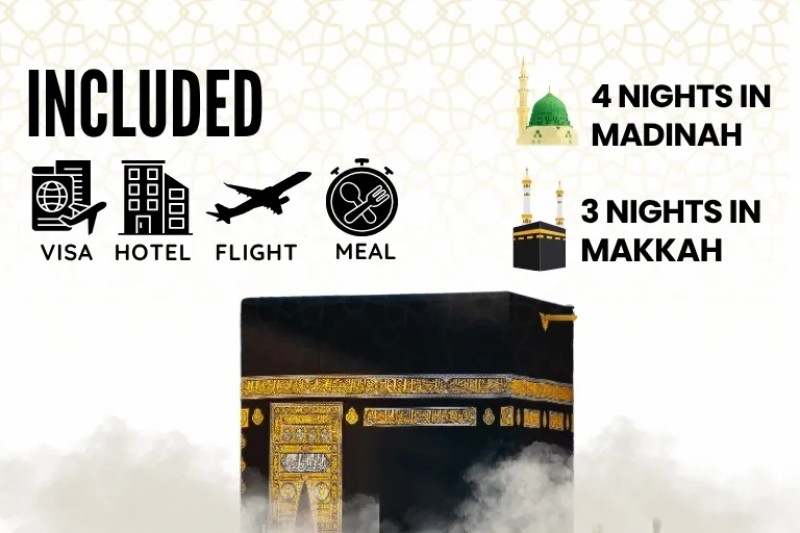 5 Star July Umrah Package For 7 Nights