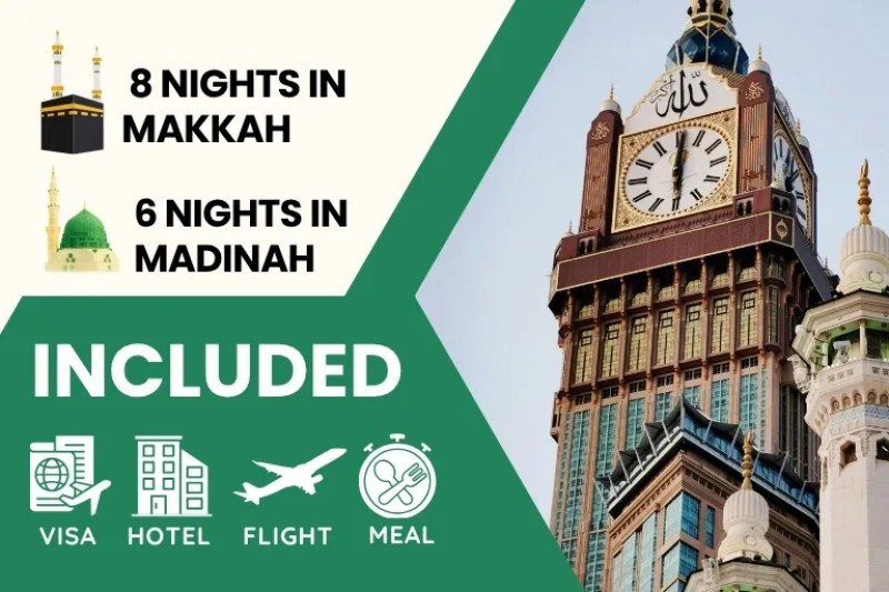 3 Star August Umrah Package For 14 Nights