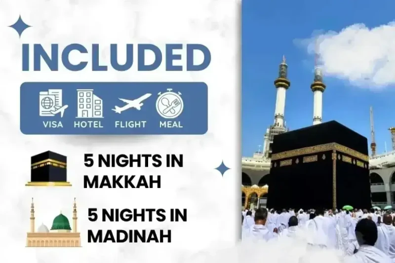 Platinum Umrah Package 5 Star For 10 Nights (Kaaba View)