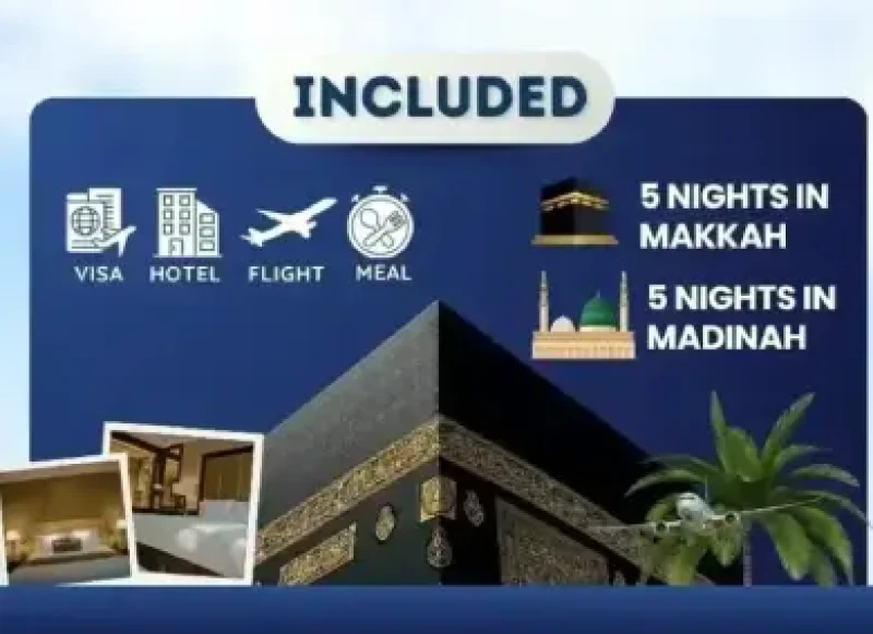 Platinum Umrah Package 5 Star For 10 Nights (Haram View)